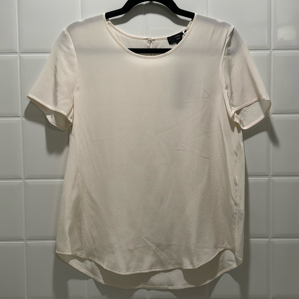 NWT J Crew Silk Ivory Blouse - Picture 2 of 4